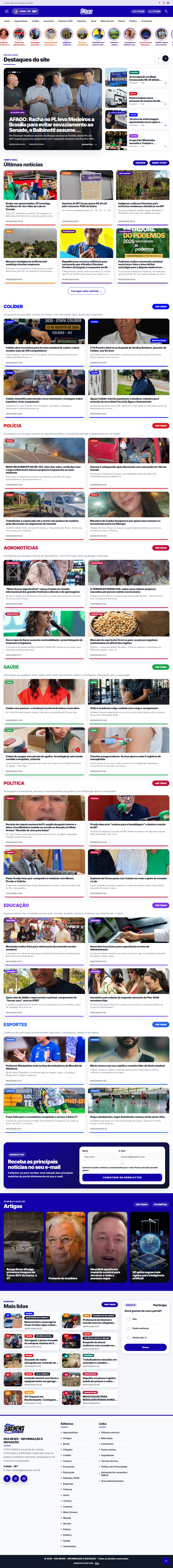 Captura completa de PORTAL DE NOTÍCIAS EDS NEWS